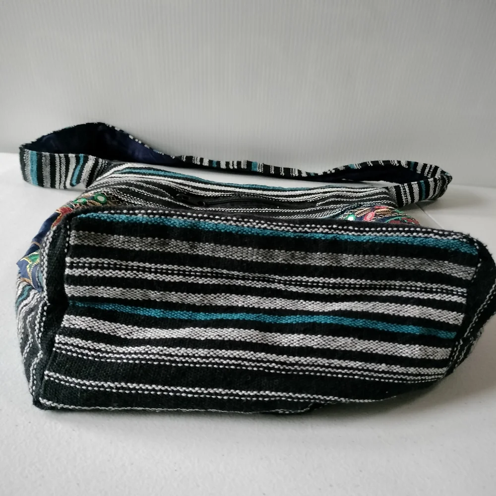 Traditional Indian style embroidered Elephant crossbody Bag artsy boho Colorful